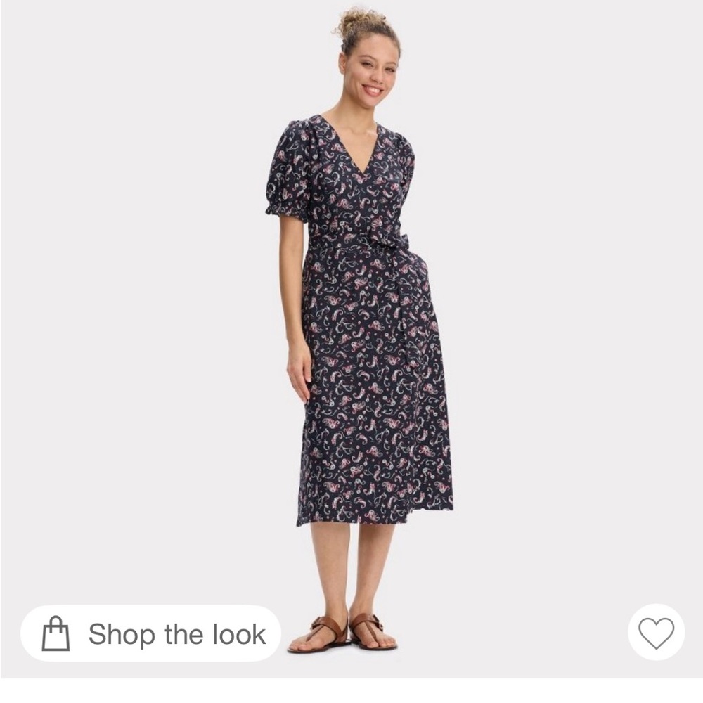Women's Puff Short Sleeve Midi Wrap Dress from Universal Thread size XSmall